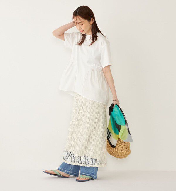SHIPS Colors 「SHIPS Colors:〈手洗い可能〉ドッキング ペプラム ショートスリーブ トップス◇」|Tシャツ・カットソー|