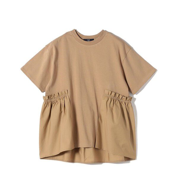 SHIPS Colors 「SHIPS Colors:〈手洗い可能〉ドッキング ペプラム ショートスリーブ トップス◇」|Tシャツ・カットソー|