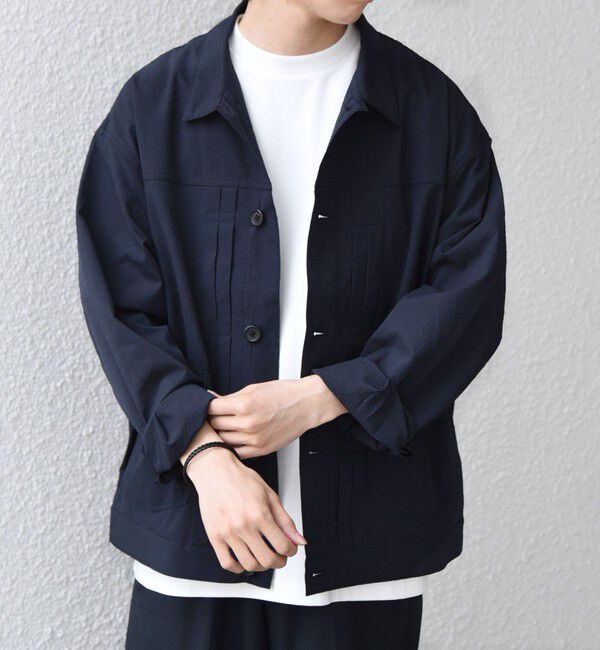 SHIPS any「SHIPS any:〈撥水/軽量/ストレッチ〉SOLOTEX(R) シアサッカー トラック ブルゾン 26SS(セットアップ対応)◇」|ブルゾン・スタジャン|