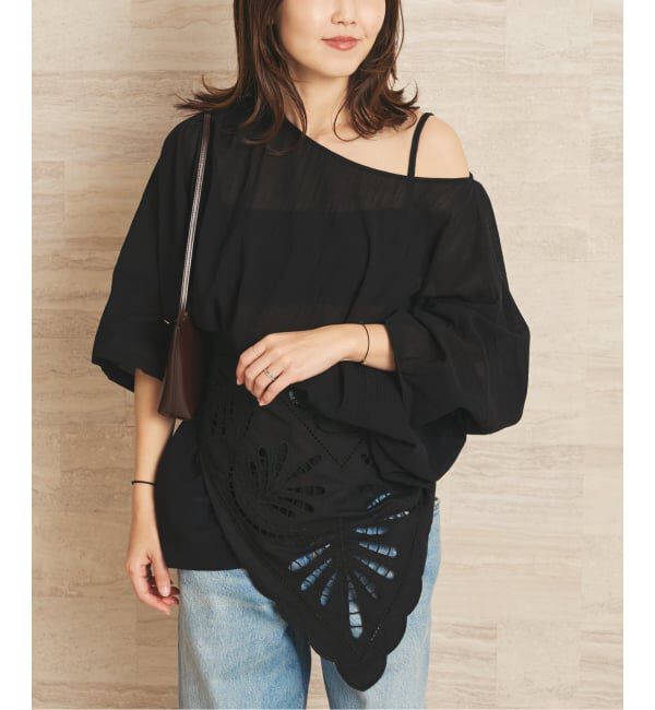 Plage「《予約》Voil Poncho ブラウス」|シャツ・ブラウス|ブラック