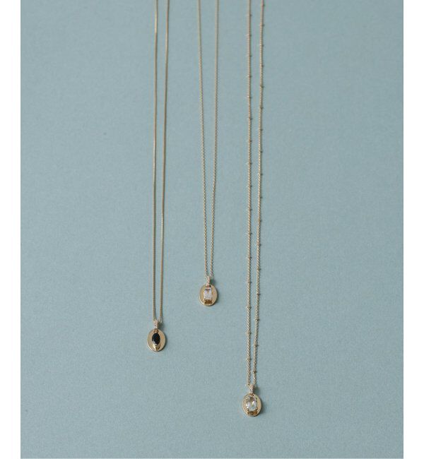 Lilas by Spick&Span「メレダイヤバチカンホワイトトパーズ45cmネックレス K10」|ネックレス|