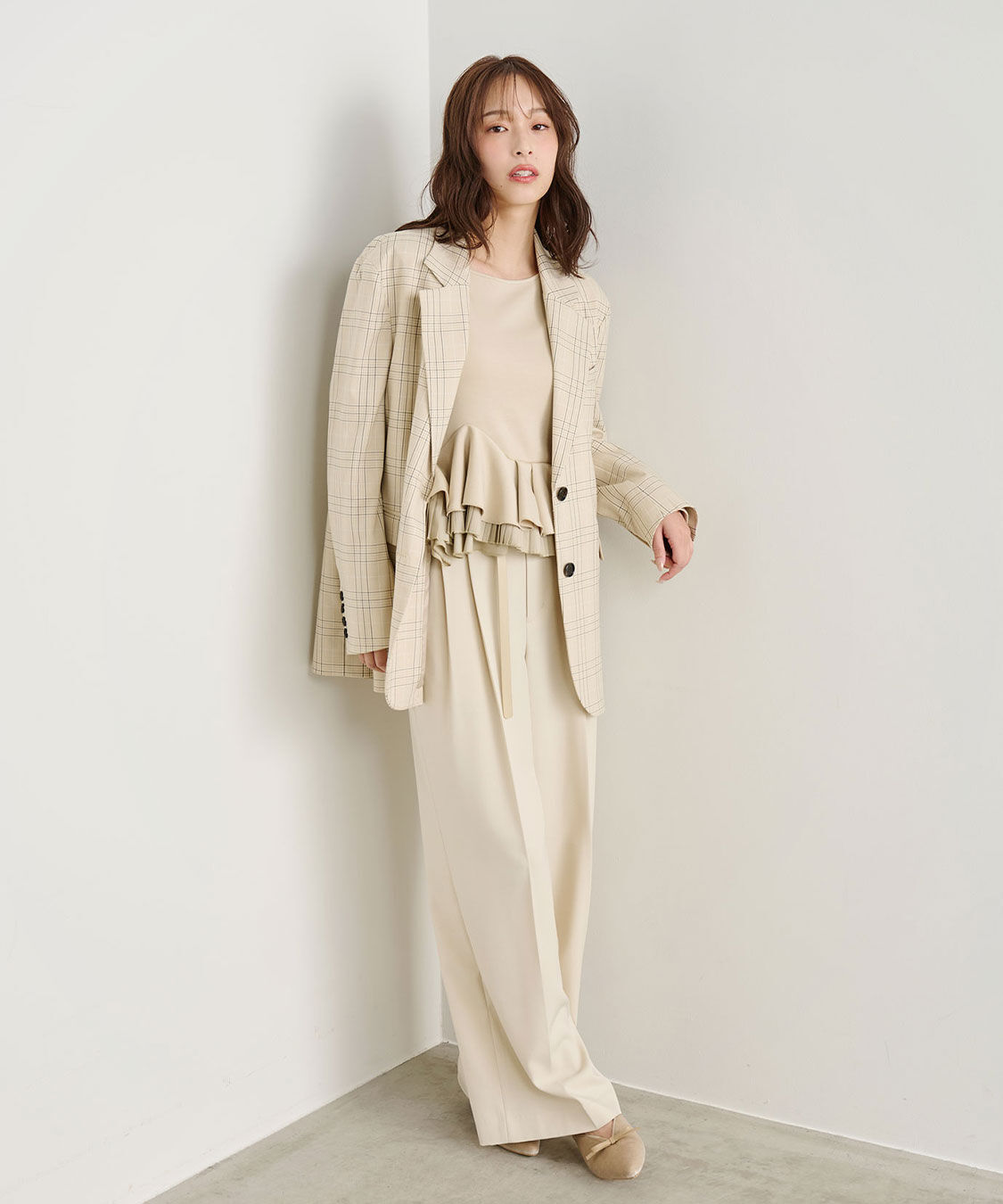 COCO DEAL「モチーフベルト付きワイドパンツ」|スラックス|