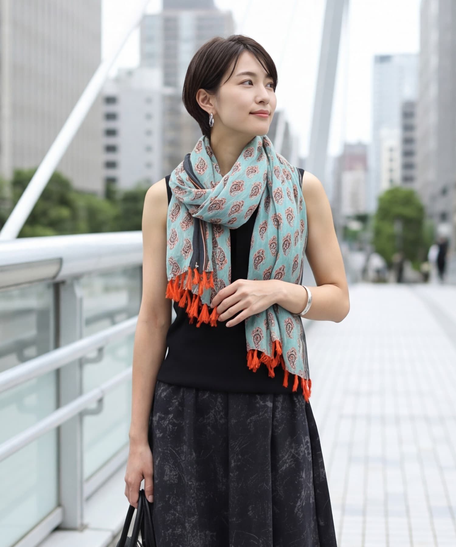 STYLE DELI「柄のシワ加工入りサマーストール」|ストール|