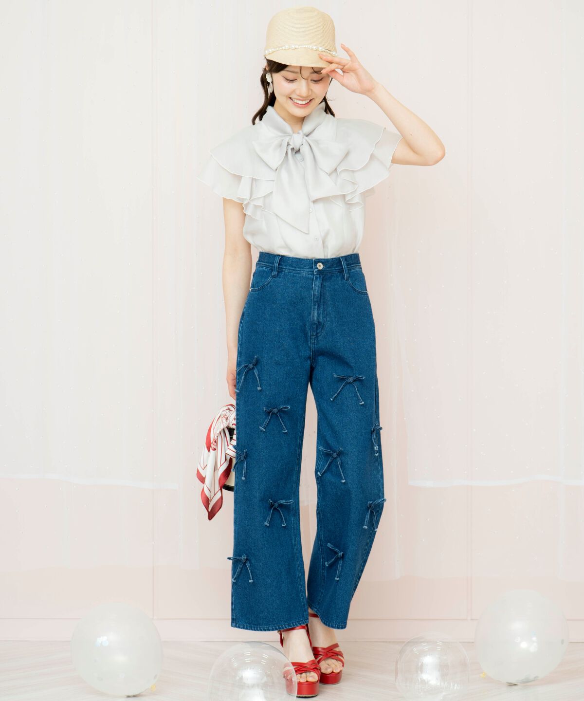 WILLSELECTION「リボンモチーフデニムパンツ」|その他|