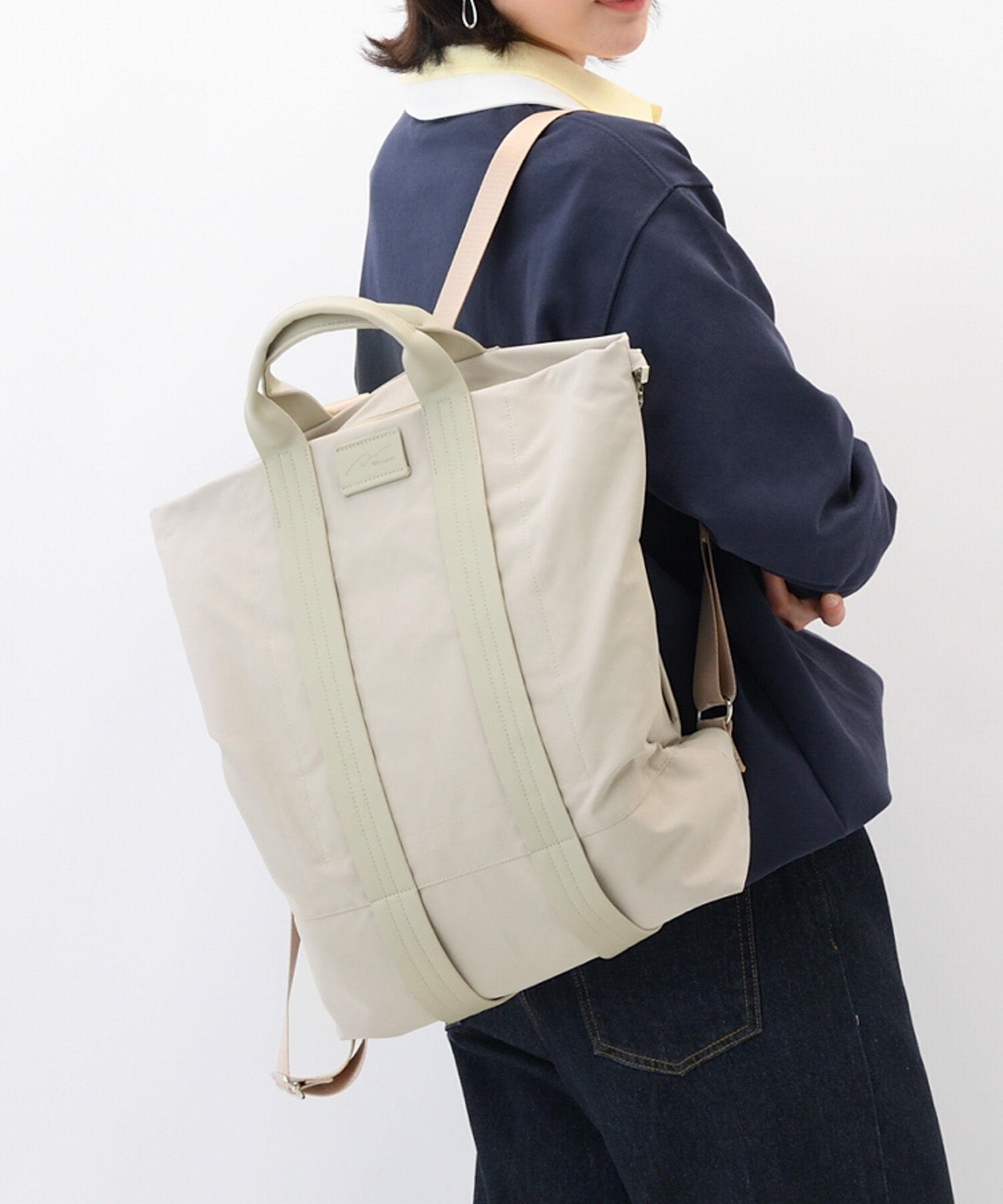 W&.Day/Night「W&.Day/Night ダブルアンドデイナイトレポ 2WAYトートリュック B4サイズ 19172」|トートバッグ|ライトグレージュ