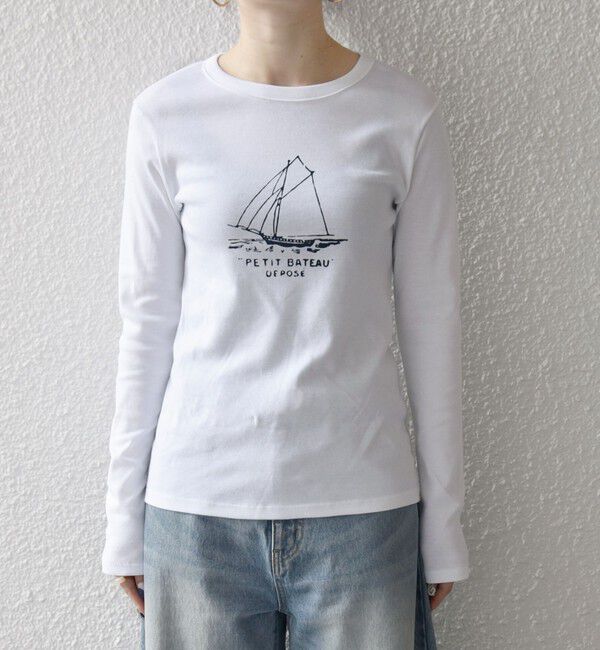 SHIPS any「【SHIPS any別注】PETIT BATEAU: プリント ロン TEE」|Tシャツ・カットソー|