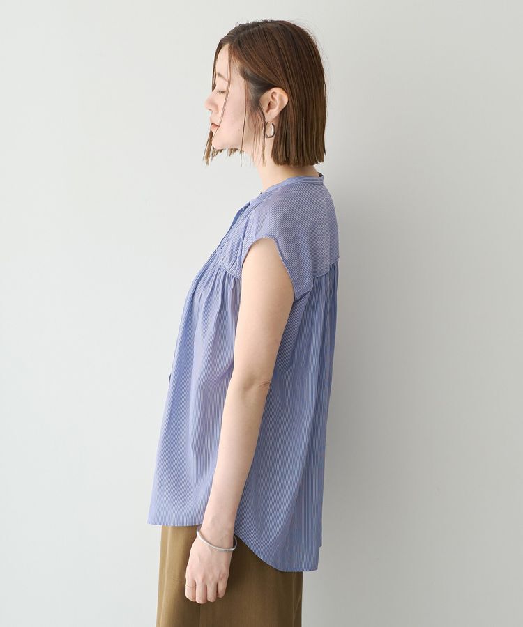 YECCA VECCA「<<接触冷感>>フレンチスリーブギャザーブラウス」|シャツ・ブラウス|