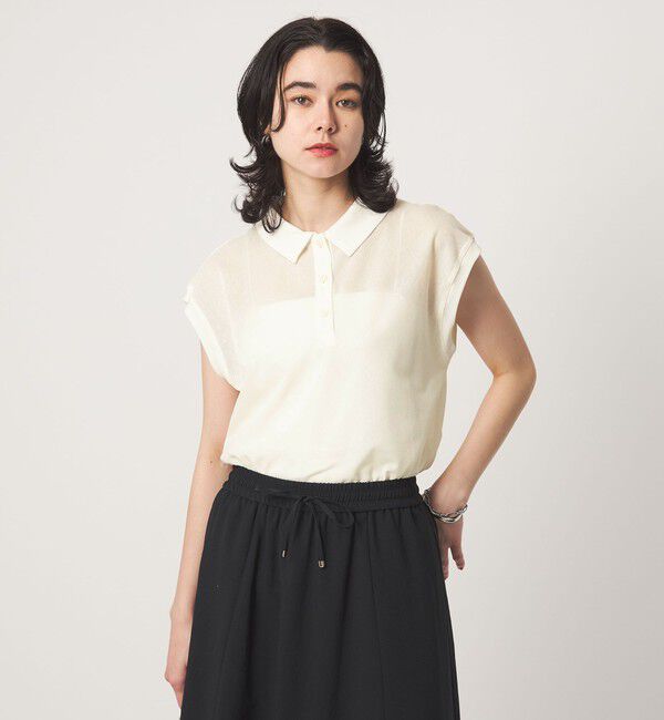 UNITED ARROWS green label relaxing「シアー メッシュ ポロカットソー」|Tシャツ・カットソー|OFF WHITE