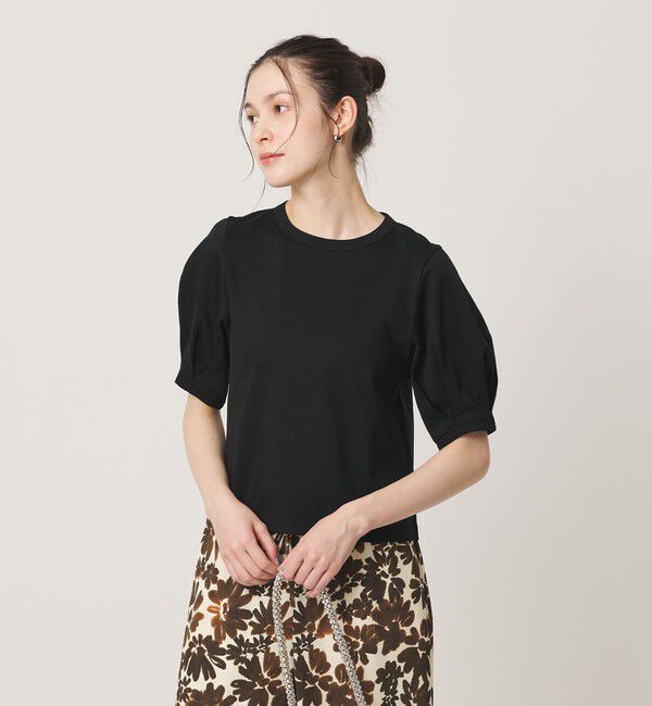 BEAUTY&YOUTH UNITED ARROWS「コットンスムース タック ショートスリーブ プルオーバー」|Tシャツ・カットソー|BLACK