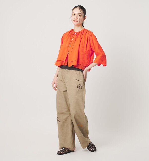 BEAUTY&YOUTH UNITED ARROWS「麻ブレンド フロントリボン ティアード シャツ ウォッシャブル」|シャツ・ブラウス|