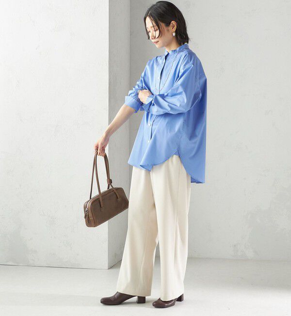 SHIPS for women「〈手洗い可能〉ソリッド フロント ヨーク スタンドカラー シャツ」|シャツ・ブラウス|