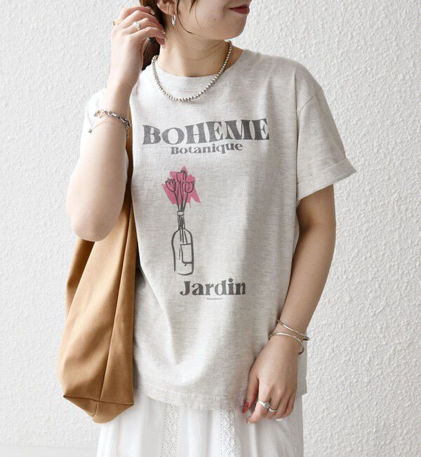 SHIPS any「《一部追加予約》TRICOMER:〈洗濯機可能〉フレンチ ロゴ プリント TEE」|Tシャツ・カットソー|