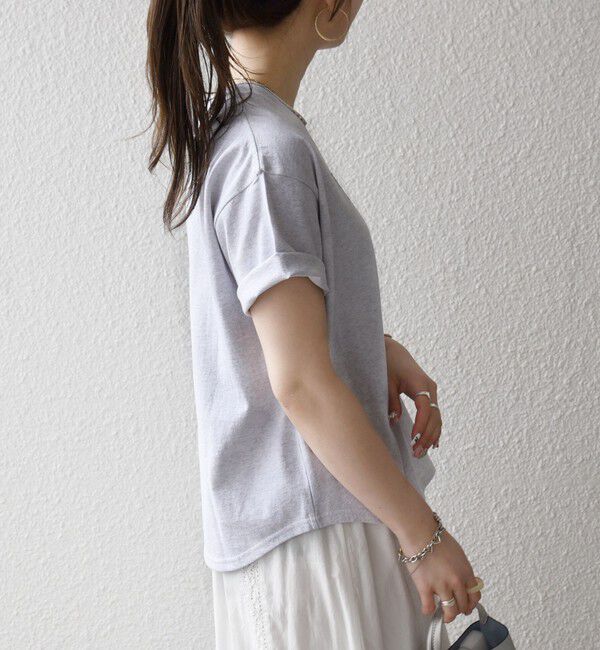SHIPS any「《一部追加予約》【SHIPS any別注】THE KNiTS:〈洗濯機可能〉ラウンドヘム プリント ショート TEE」|Tシャツ・カットソー|