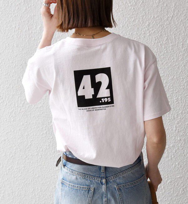 SHIPS any「《一部追加予約》【SHIPS any別注】THE KNiTS:〈洗濯機可能〉ラウンドヘム プリント ショート TEE」|Tシャツ・カットソー|