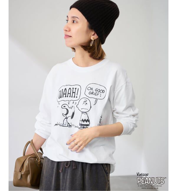 FRAMeWORK「MEAN MACHINE AGE 別注PEANUTS ロングスリーブ TEE WAAH」|Tシャツ・カットソー|ホワイト
