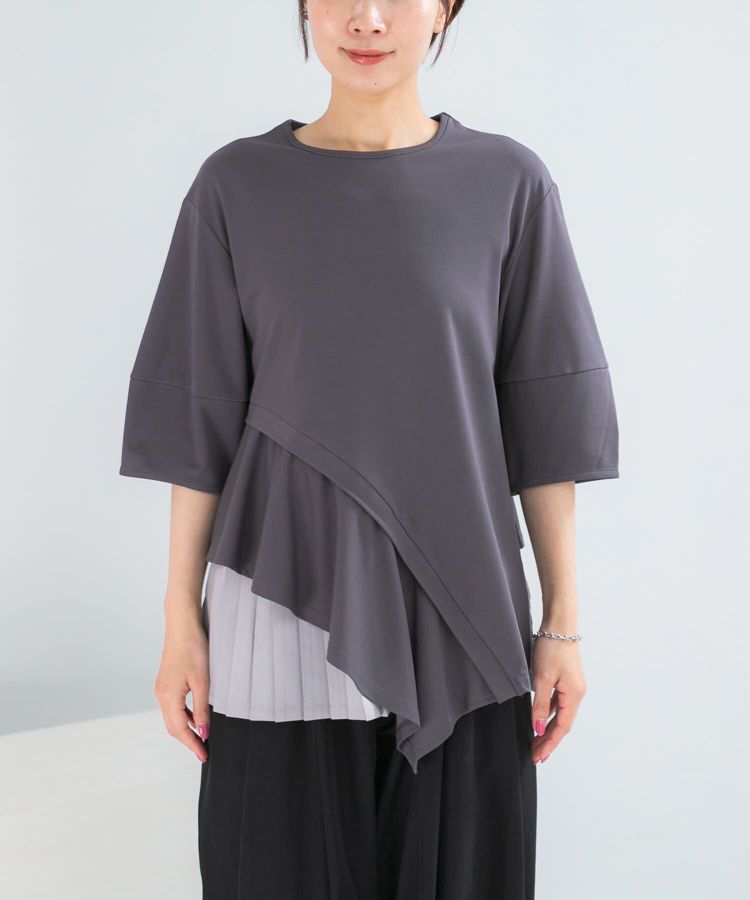 URBAN RESEARCH ROSSO「ELENDEEK　SLIDE FLARE DOCKING CUT AND SEWN」|Tシャツ・カットソー|