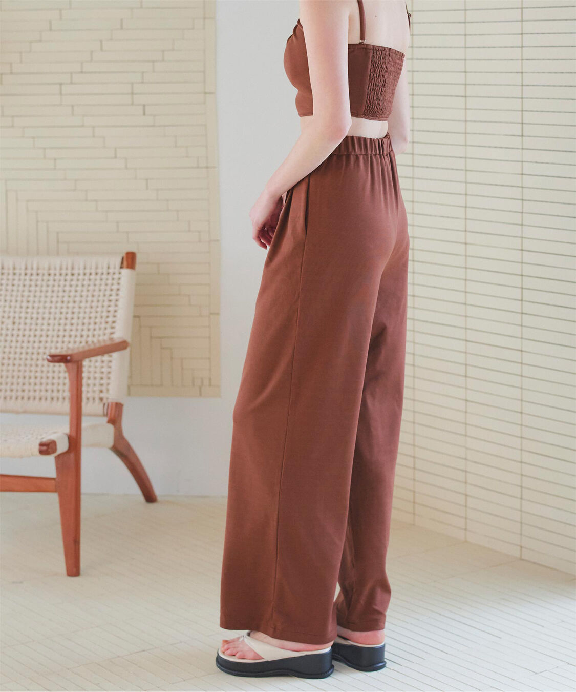 SEA DRESS「マキシ丈バックゴムワイドパンツ」|スポーツ|