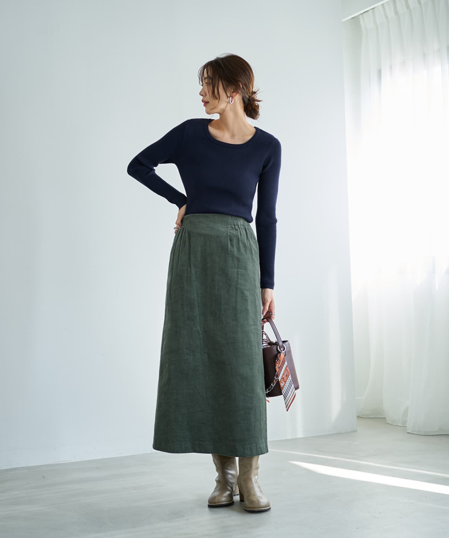 STYLE DELI「新補正リブ◆デコルテあきニットトップス」|ニット・セーター|