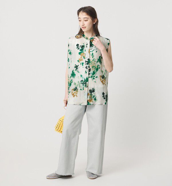 UNITED ARROWS「＜SACRA＞フローラプリント ノースリーブブラウス」|シャツ・ブラウス|