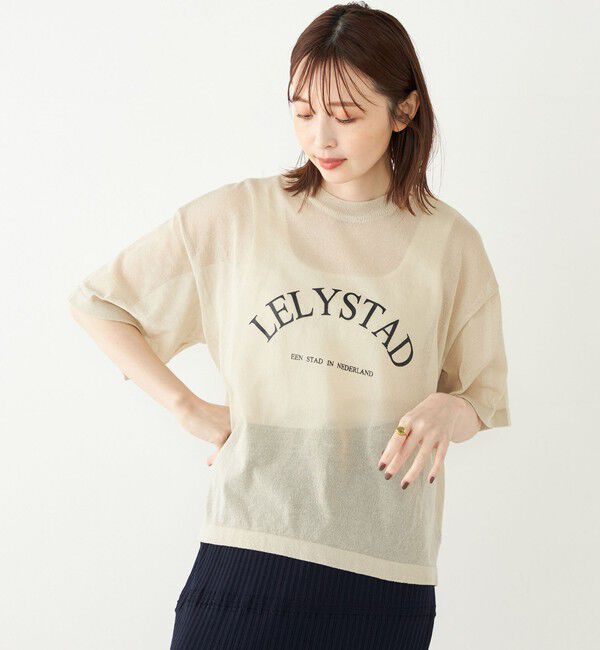 SHIPS Colors 「SHIPS Colors:〈手洗い可能〉シアー ロゴ ニット TEE」|ニット・セーター|
