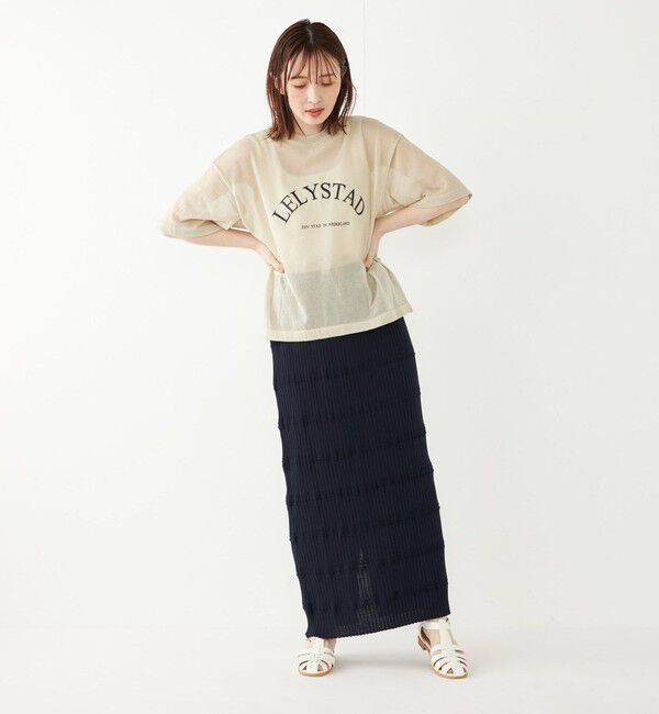 SHIPS Colors 「SHIPS Colors:〈手洗い可能〉シアー ロゴ ニット TEE」|ニット・セーター|