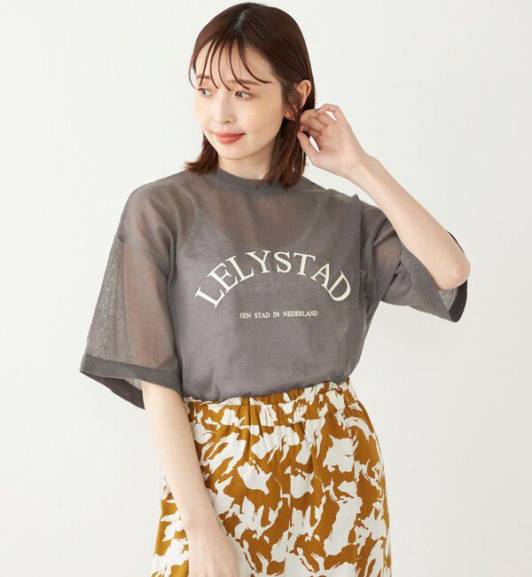SHIPS Colors 「SHIPS Colors:〈手洗い可能〉シアー ロゴ ニット TEE」|ニット・セーター|