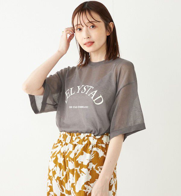 SHIPS Colors 「SHIPS Colors:〈手洗い可能〉シアー ロゴ ニット TEE」|ニット・セーター|