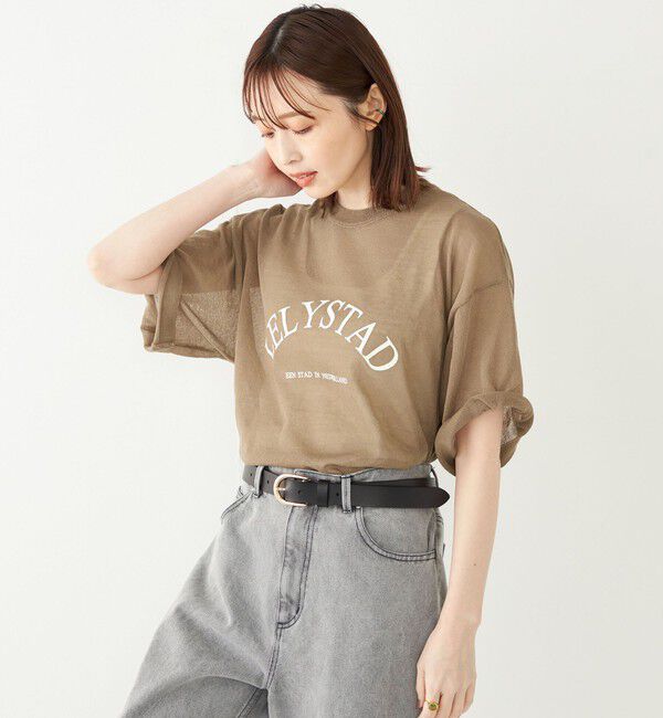 SHIPS Colors 「SHIPS Colors:〈手洗い可能〉シアー ロゴ ニット TEE」|ニット・セーター|