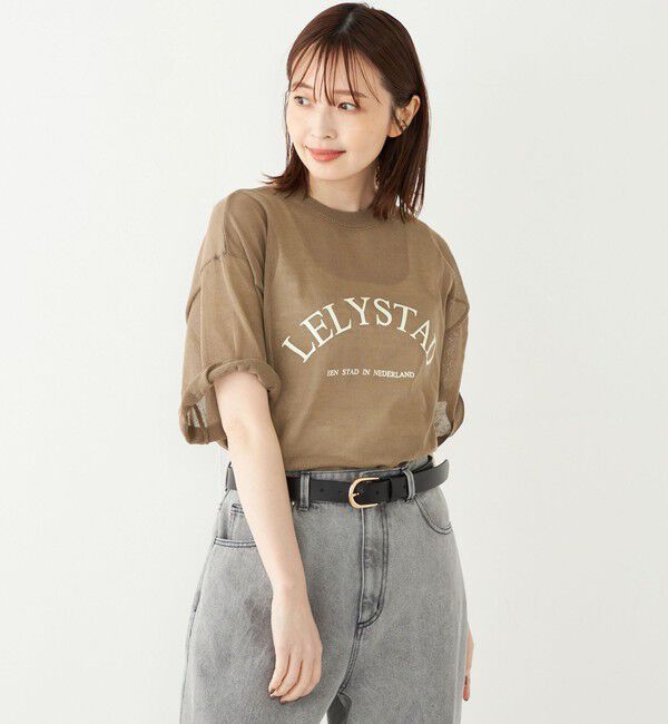 SHIPS Colors 「SHIPS Colors:〈手洗い可能〉シアー ロゴ ニット TEE」|ニット・セーター|