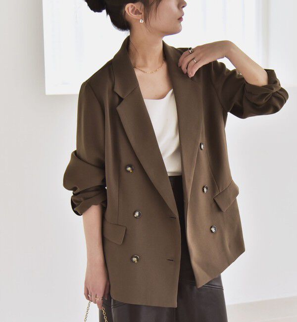 quaranciel「quaranciel:〈手洗い可能〉メッシュ ダブルブレスト テーラード ジャケット 25AW」|テーラードジャケット|