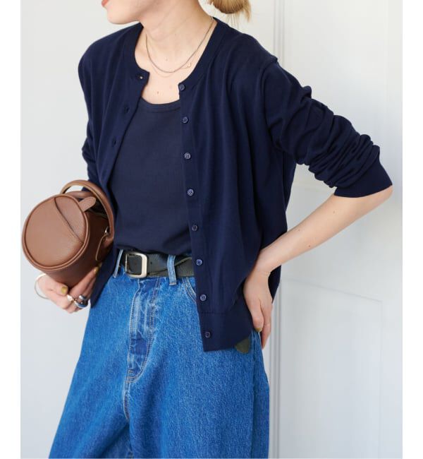 OUTDOOR PRODUCTS Usual Things「ハイゲージコットンコンパクトクルーネックカーディガン」|カーディガン|ネイビー