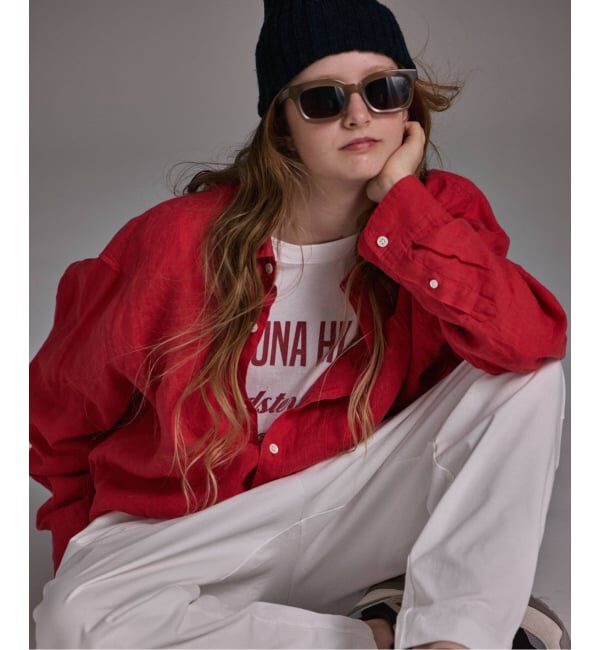 journal standard luxe「エアリネン Plainシャツ」|シャツ・ブラウス|レッド