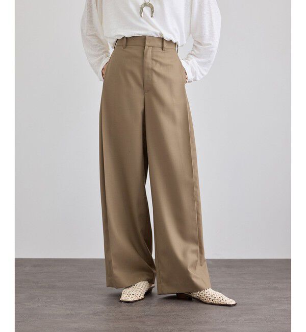 SALON adam et rope'「ウーステッドツイルタックパンツ / セットアップ対応」|チノ|ベージュ系(28)