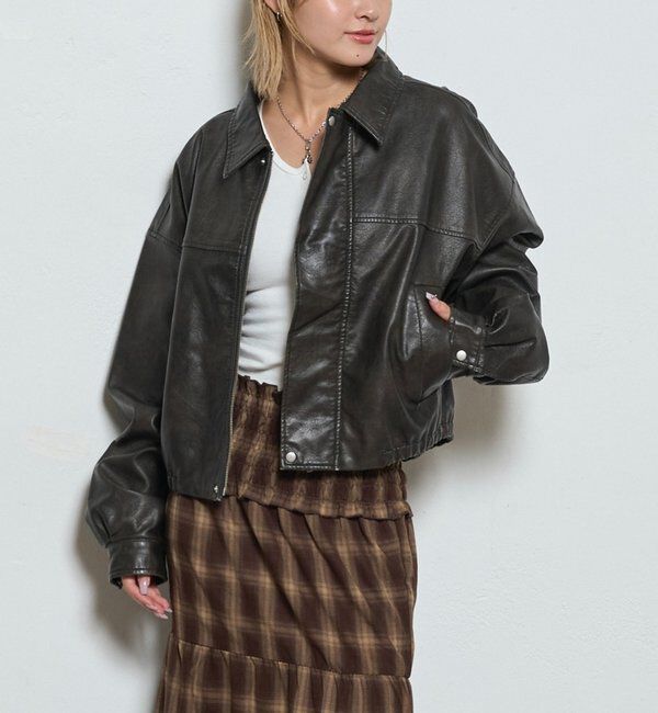  「ステンカラーヴィンテージライクブルゾン」|ブルゾン・スタジャン|