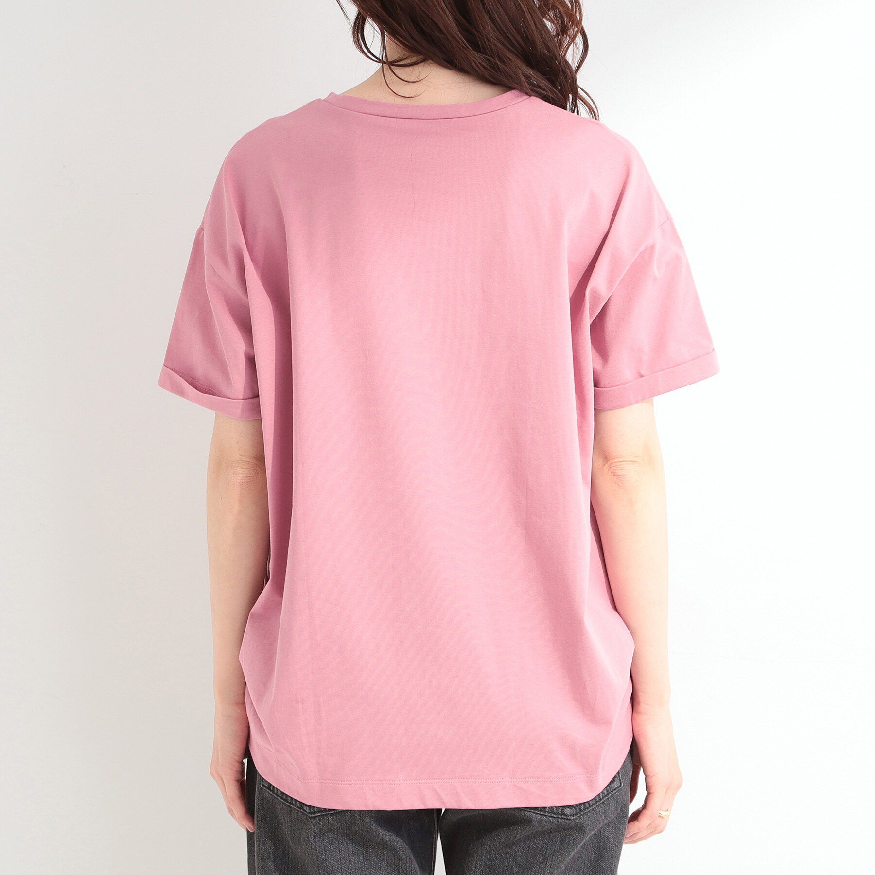 SHOO･LA･RUE「【ひんやり/洗濯機可/S-LL】インしてる風 フロントタックデザインTシャツ」|Tシャツ・カットソー|