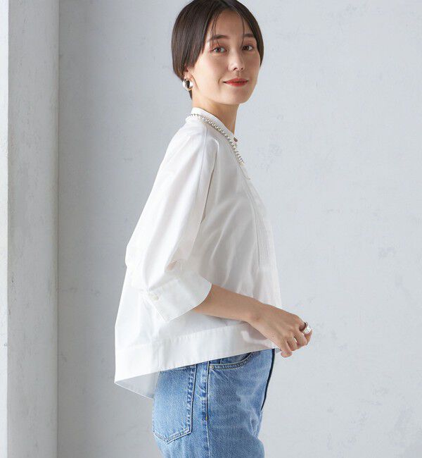 SHIPS for women「〈手洗い可能〉コットン ポリエステル ピンタック 羽織 ブラウス」|シャツ・ブラウス|