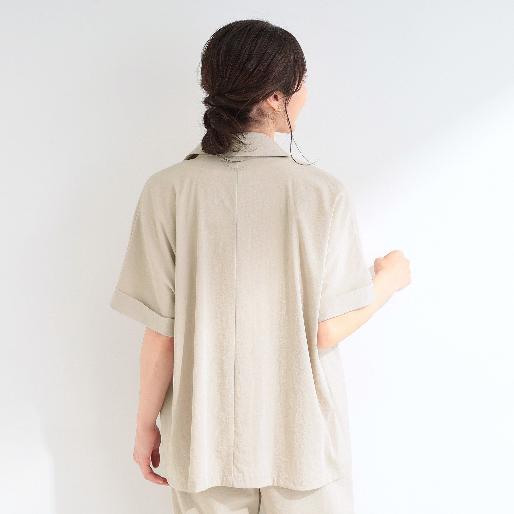 SHOO･LA･RUE「【S-LL/洗濯機可/セットアップ可】軽凛(かろりん) ひんやり半袖ジャケット」|テーラードジャケット|