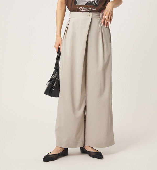 UNITED ARROWS green label relaxing「ラップ ワイド パンツ」|その他|BEIGE