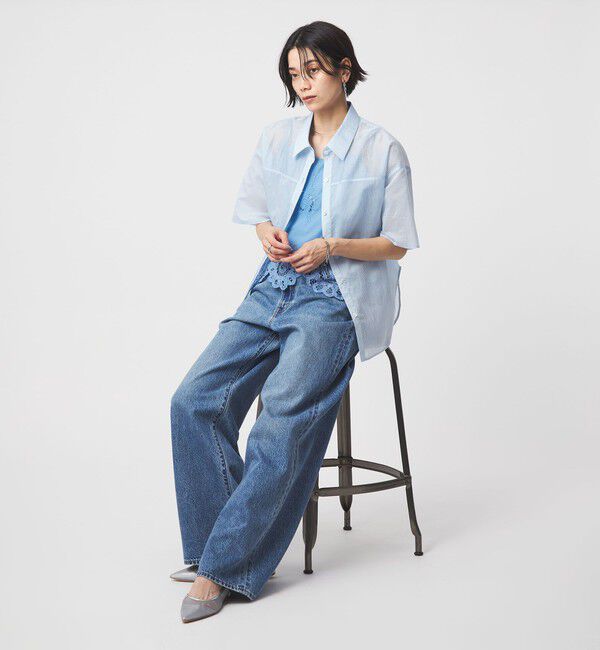 UNITED ARROWS green label relaxing「【結論シリーズ】リボンハイウエストシャツ［size SHORTあり］」|シャツ・ブラウス|
