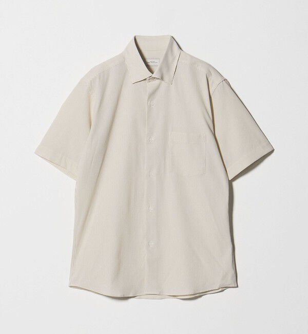 UNITED ARROWS green label relaxing「ポリエステル ラッカン ストライプ スタンダード スナップ ボタンダウン 半袖 シャツ -ストレッチ・イージ」|シャツ・ブラウス|BEIGE