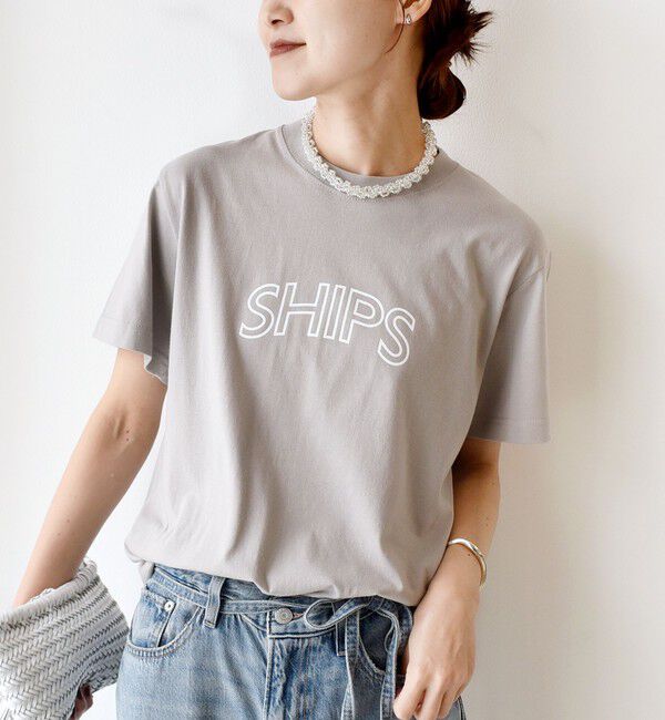SHIPS for women「【累計販売数7.5万枚突破!!】《一部追加予約》【WEB限定】 SHIPS ラウンド プリント ロゴ TEE」|Tシャツ・カットソー|