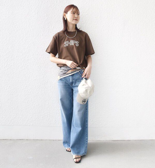 SHIPS for women「【累計販売数7.5万枚突破!!】《一部追加予約》【WEB限定】 SHIPS ラウンド プリント ロゴ TEE」|Tシャツ・カットソー|