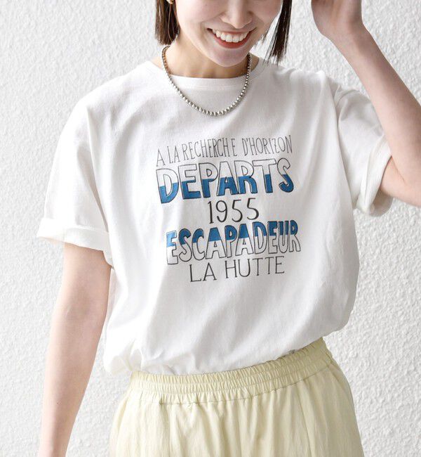 SHIPS any「《一部追加予約》【SHIPS any別注】La Hutte:〈洗濯機可能〉デザイン ロゴ プリント TEE 26SS」|Tシャツ・カットソー|