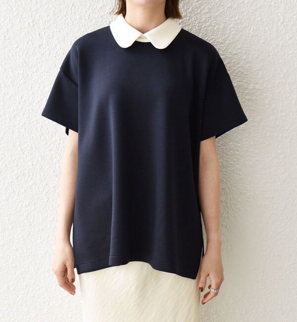 SHIPS any「《予約》SHIPS any:〈洗濯機可能〉バイカラー ショートスリーブ プルオーバー」|Tシャツ・カットソー|