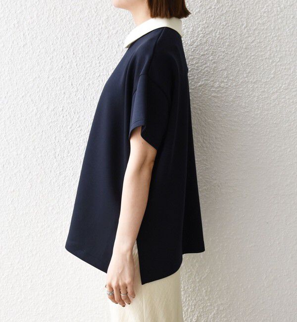 SHIPS any「《予約》SHIPS any:〈洗濯機可能〉バイカラー ショートスリーブ プルオーバー」|Tシャツ・カットソー|