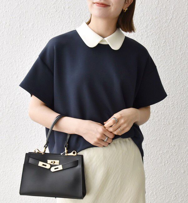 SHIPS any「《予約》SHIPS any:〈洗濯機可能〉バイカラー ショートスリーブ プルオーバー」|Tシャツ・カットソー|