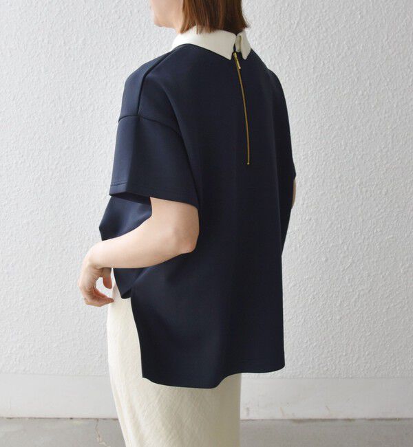SHIPS any「《予約》SHIPS any:〈洗濯機可能〉バイカラー ショートスリーブ プルオーバー」|Tシャツ・カットソー|