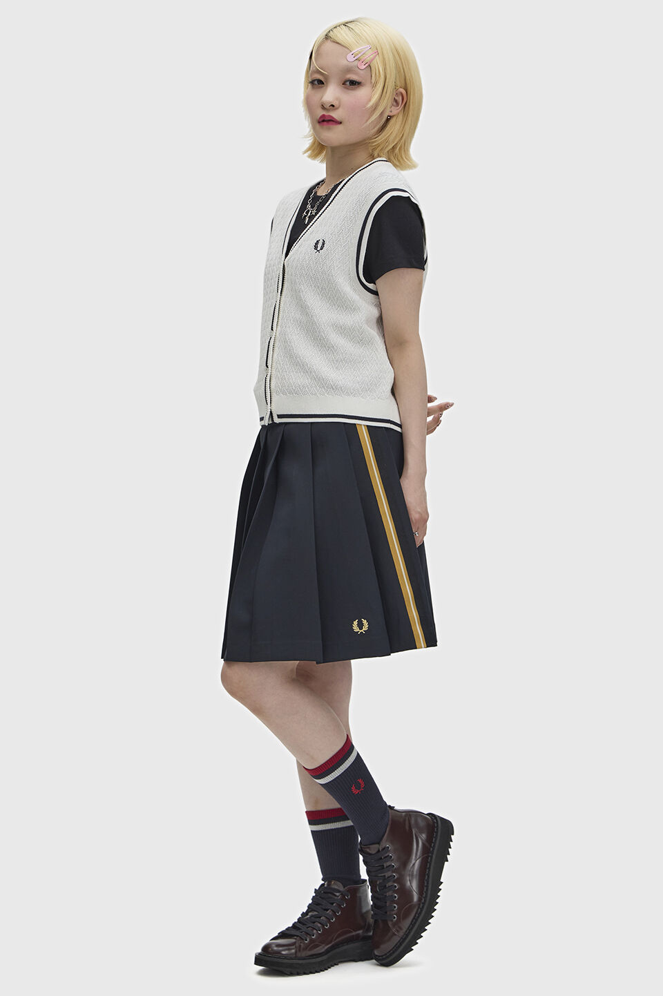 FRED PERRY 「Button Through Textured Knit Tank」|タンクトップ|
