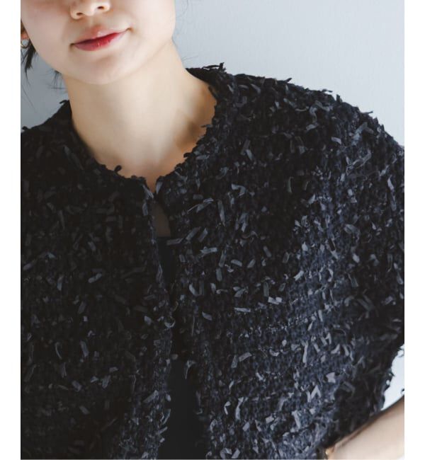 NOBLE「Venit/ヴェニット TAPE YARN KNIT JACKET」|ノーカラージャケット|