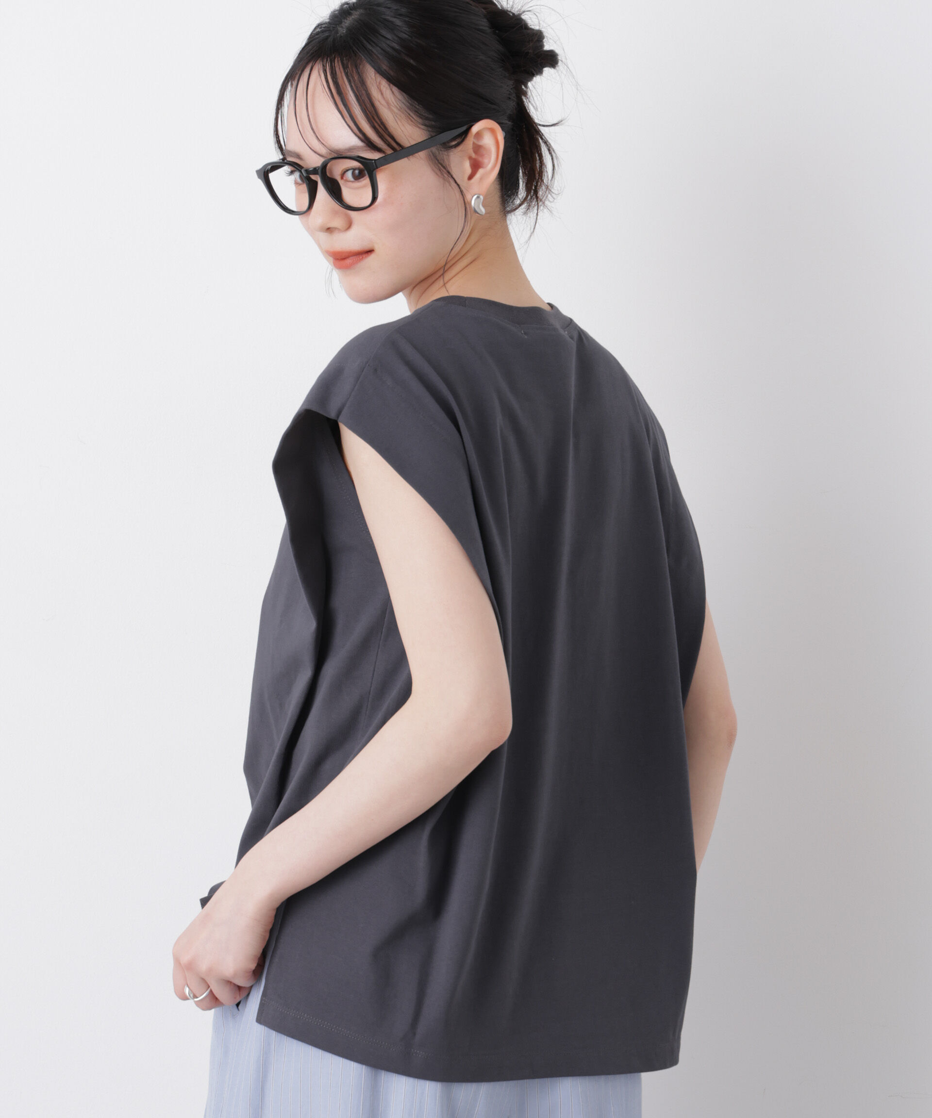 nano･universe「近赤外線&UVカット・吸水速乾機能 タックデザイントップス」|Tシャツ・カットソー|